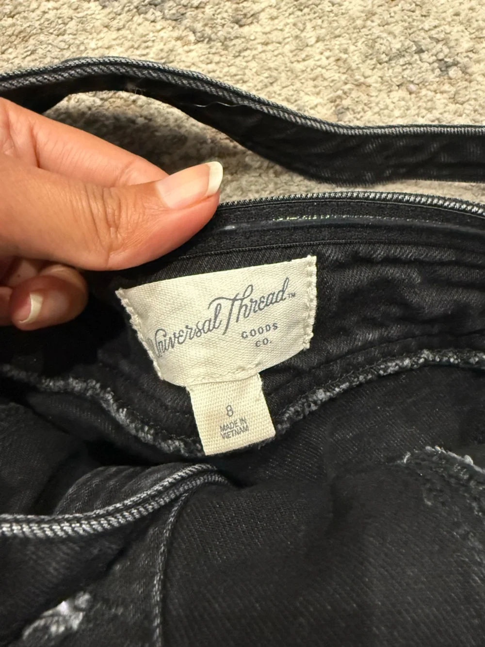 Universal Thread Black Halter Denim Romper - Picture 8 of 8